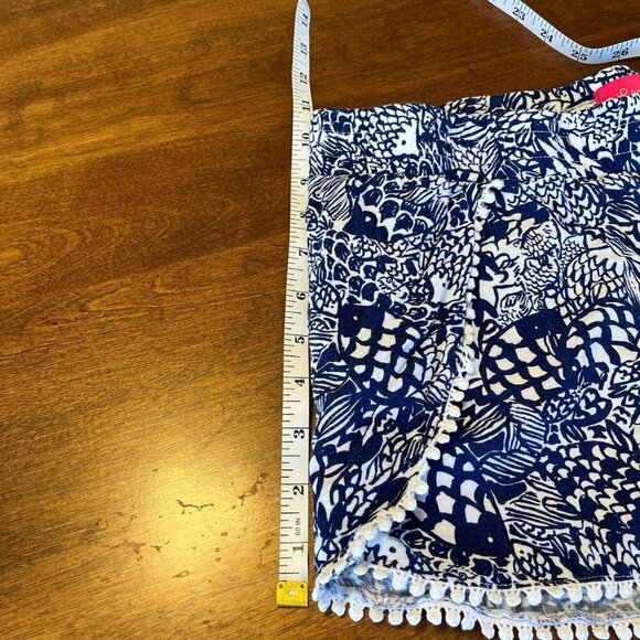 Lilly Pulitzer for Target blue white print pompom shorts medium - Picture 7 of 15